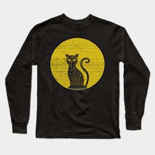 Scary Black Cat Halloween Long Sleeve T-Shirt